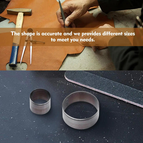 Round Leather Cutting Circle Cutter Tool Set With Pro Grade High Carbon Steel Blades for precise belt hole sizing and leather accessories.