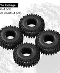 S5 1.0 Inch Cling On Tires Set 64mm Tall By 24mm Wide For TRX4M SCX24 1 18th And 1 24th Scale RC Crawlers With Ultra Sticky Compound