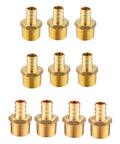Pack Of 10 PEX One Half Inch Male NPT Brass Crimp Fittings For PEX Tubing Go-To Lead Free DZR Brass ASTM F1807 NSF Certified