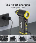 Beast Mode 210000 RPM Electric Air Duster With 8 Gear Turbo Control and LED Display charging via power outlet.