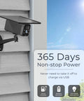 Mounted Solar Powered Wireless Security Camera With 2K Color Night Vision, Outdoor WiFi Surveillance, IP67 Weatherproof