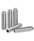 Badass Heavy Duty M6 X 25Mm Ball Point Set Screws With Spring Hex Socket Plunger In Rock Solid 304 Stainless Steel Metric Fastener Pack Of 10 Pieces, silver screws with hex drive.