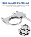 Close-up of Heavy Duty Universal Exhaust Hanger Clamp For Cars, Trucks, And SUVs, 2.5 Inch Exhaust Pipe Support in galvanized iron