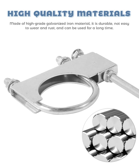 Close-up of Heavy Duty Universal Exhaust Hanger Clamp For Cars, Trucks, And SUVs, 2.5 Inch Exhaust Pipe Support in galvanized iron