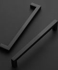 Matte Black Square Cabinet Handles Set for Kitchen Drawers 7.5 Inch Hole Centers 8 Inch Total Length 1.4 Inch Diameter, Stainless Steel, Rust Resistant