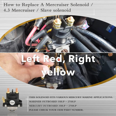 12V Two Pack Power Trim Solenoid Switch 89-96158T Replacement for Outboard Motors 35-275 HP installed in an engine