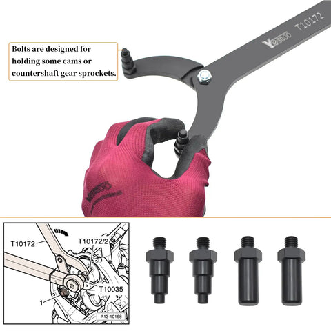 Pro Grade Timing Belt Change Tool Kit For Camshaft Locking And Pulley Assembly VAG 3036 T10172 Compatible VW Golf, glove holding tool