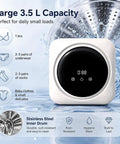 Hassle Free Compact Countertop Washer And Dryer Combo With Smart One Touch Settings, showing 3.5L capacity for delicate laundry.