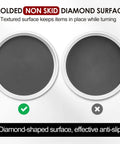 12 Inch Non Skid Turntable Lazy Susan Organizer 4 Pack non-slip diamond surface detail with text highlighting anti-slip feature