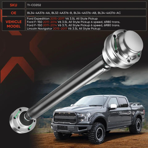 Heavy Duty Front Driveshaft Assembly For Ford F150 Expedition Lincoln Navigator Compatible With BL3Z4A376B, close-up view.