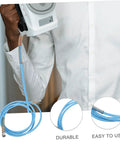 Heavy Duty PTFE Steam Hose For Steam Irons, Lightweight, Flexible And Built To Last attached to an iron in use