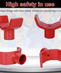 2 In 1 Bottle Jack Adapter Universal Steel Adapter showing front and side views in red high-strength steel