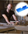 Straight Up Solid Aluminum Miter Track Fixture Connector Heavy Duty Cross Adapter For Standard Saw Rails No Sweat Woodworking Accessory in use on a table saw.