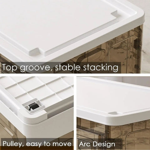 Straight Up Massive Collapsible Storage Bin With Smooth Roll Wheels And Snug Lid Cover And Heavy Duty Stackable Plastic Tote For Closets And Home Organization That Completely Flattens Clutter Daily