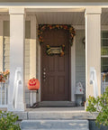 Rock Solid Outdoor Handicap Grab Bar For Steps Heavy Duty Wall Mount Handrail With Smooth Matte Finish and Super Secure Non Slip Grip Support For Garage Stairs Railing Install near a welcoming porch entrance.