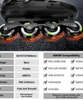 8 Pack Inline Skate Wheels Replacement Set In 72mm 76mm And 80mm Sizes With ABEC9 Bearings for Rollerblades and K2, 85A Hardness
