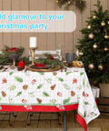 Christmas table with decor and Heavy Duty Stainless Steel Tablecloth Clips No Fuss Set For Outdoor Tables Clip On Windproof Weights