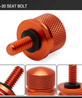 Knurled Aluminum Rear Seat Screw With Rubber Ring For Quarter Inch Twenty Thread Fits Touring Sportster Softail Dyna