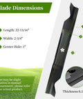 High Lift Mower Blades For 46 Inch Deck Replacement 2 Pack For Husqvarna YTH Series Craftsman And Poulan Pro close-up view