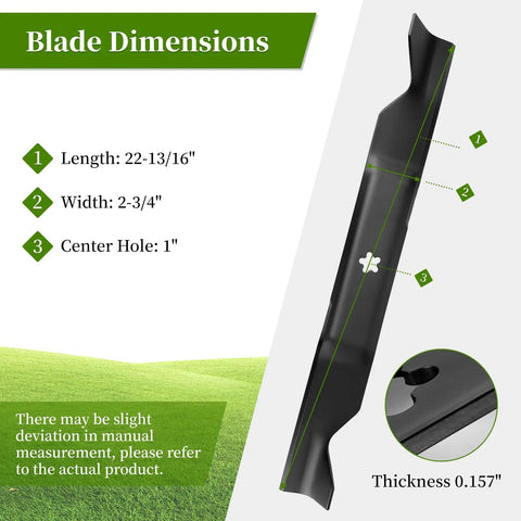 High Lift Mower Blades For 46 Inch Deck Replacement 2 Pack For Husqvarna YTH Series Craftsman And Poulan Pro close-up view