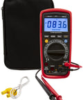 True RMS 6000 Count Digital Multimeter With Low Pass Filter And NCV Detector, Pro Grade DMM, leads, temp probe, pouch displayed