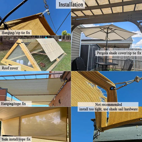 90 Percent UV Blocking Shade Cloth for Patio and Outdoor Spaces 8x20 Ft Pergola Sun Shade Cover installation methods