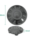 Matte black 4 Pack Wheel Center Cap Kit For Model 3 2024 Highland 18 Inch Wheels with dimensions displayed