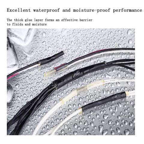 Waterproof Heat Shrink End Caps Kit With 200 Pieces Adhesive Lined Tubing For Electrical Wires Marine Grade Sealing And Insulation Tube For Cable Wrap Includes Box For DIYers in use on cables with water droplets
