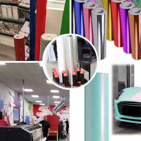 Vinyl Roll Storage Cart With Handle Mobile 16 Roll Capacity Heavy Duty Digital Media Stand Holds 3 Inch Core Rolls in use