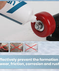 Applying Five Pack General Purpose Silicone Sealant Lubricant For Pools 1 Oz Tubes Waterproof Silicone Grease on red wheel axle