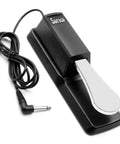 Universal Sustain Pedal For Keyboards And Digital Pianos With Polarity Switch And One Quarter Inch Jack Stainless Steel Pedal