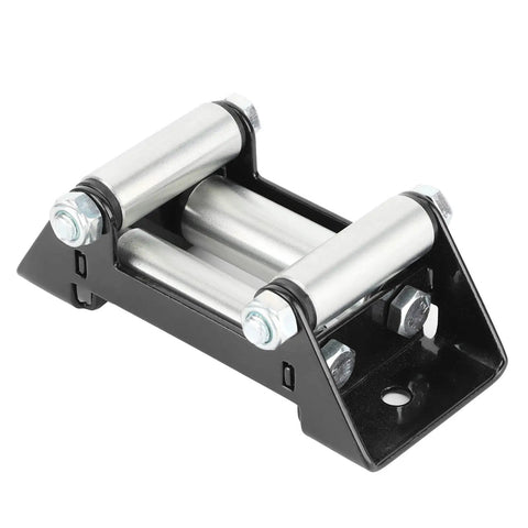 Side By Side Winch Fairlead Cable Roller With Iron Support Beefy Heavy Duty 125mm 5in Hole Distance Reducing Friction And Cable Wear