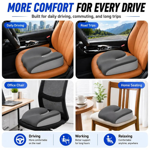 Ultimate Wedge Driver Seat Cushion With Memory Foam Support For Mini Roadster And Countryman Cars in car, office, and home seating.