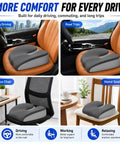 Premium Ergonomic Memory Foam Wedge Car Seat Cushion for MINI on car seat, enhancing comfort during daily driving.
