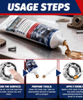 Copper Anti Seize Lubricant Grease For High Temperature Parts That Stops Noise And Seizing Keeps It Quiet, tube and usage steps