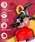 Close-up of ABC Fire Extinguisher For Home And Vehicle With Quick Release Handle Dry Chemical Fire Safety For Kitchen Car Boat Use