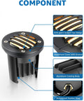 Low Voltage LED Well Lights 6 Pack 12W Anti Glare Grated Top Outdoor Ground Lights 3000K Waterproof 12 To 24V components