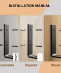 Heavy Duty 12 Inch Wall Shelf Brackets 6 Pack Black Iron For 11.25 Inch Boards installation on concrete drywall wood