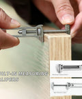 Close-up of Mini Multitool Wrench With Bottle Opener And Nail Puller 2.8 Oz Alloy Steel 6 In 1 Measuring Caliper in use