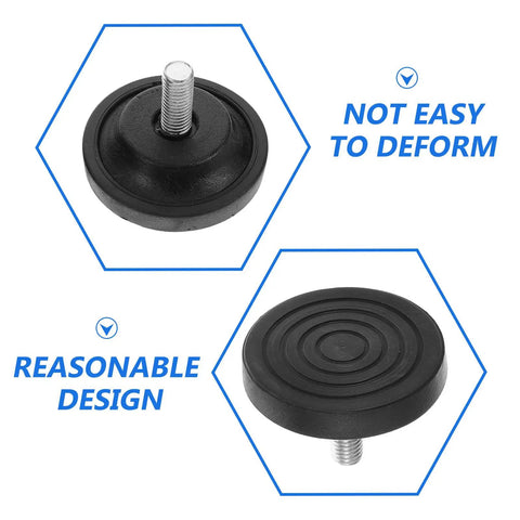 Adjustable Furniture Leveling Feet With Noise Reduction And Vibration Dampening, 2 Pack M8 M10 Screw In Rubber Pads For Chairs Desks Cabinets At Home And In The Office, No Slip Grip, Floor Friendly, Easy Install black rubber leveling foot with threaded screw