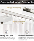 Beefy Heavy Duty Aluminum Curtain Track Kit For Ceiling Or Wall Mount White 9 To 12 Feet One Pack With Reinforced Brackets And Premium Aluminum Alloy Durable Glide Rail For Drapes Light Curtains And Room Dividers, internal connector detail