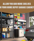 Heavy Duty Metal Cabinet Shelf Clips For Garage Organization And Replacement Hooks To Level Up Your Storage Game With These Slick Eight Piece Hardware Brackets on garage shelves with tools and car.