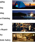 100W 2000Lm Led Work Light Rechargeable Portable Floodlight Ip65 Water used in various settings like camping, fishing, and auto repair.