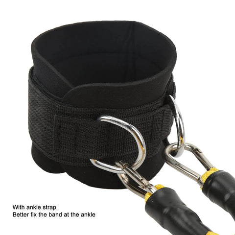 Close-up of ankle strap on Ankle Resistance Bands For Booty Lift And Leg Workout Glute Activation Bands For Home Fitness Hip And Leg Strength