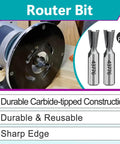 Two Pack 43776PC 7 Deg 17/32 Inch Carbide Tipped Dovetail Router Bits For Through And Half Blind Joints with 4200 Series Jig