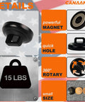 Magnetic Zip Tie Mounts Kit For Home Office Marine And Auto Projects, Hang Tight Magnetic Tie Bases, Black, 15 lbs capacity