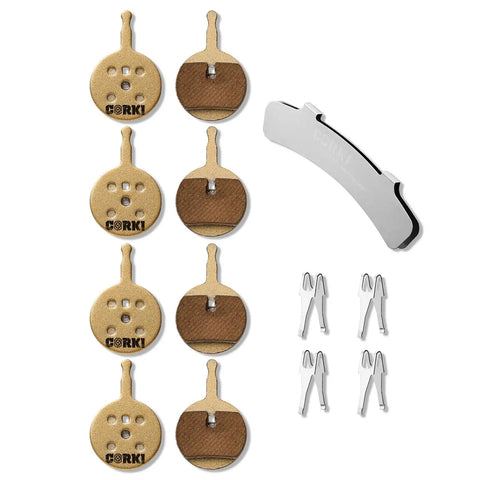 Four Pairs Bicycle Disc Brake Pads For Mechanical BB5 With Resin, Semi-Metallic, Sintered Metal Options, Alignment Tool, Springs