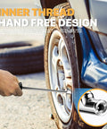 Using the 14 Inch Extended Reach Dual Head Air Chuck With Two Way Connection One Quarter Inch FNPT Straight Lock On Tire Inflator