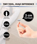 Hand holding 40 Pack Nail On Furniture Sliders 0.75 Inch Chair Glides Floor Protectors For Hardwood Floors And All Surfaces