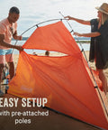 Lightweight Beach Shade Tent With Pre Attached Poles Large Sun Shelter For Sand And Sun Easy Setup Extended Floor And Roof Rear Vent